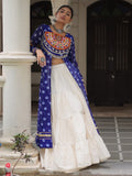 Energetic Royal Blue Cotton Festive Special Lehenga With Kutchi Patch Work Kurti - Zeel Clothing