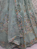 Enjoyable Aqua Blue Dori Work Net Bridesmaid Lehenga Choli - Zeel Clothing