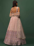Enjoyable Peach Floral Printed Georgette Wedding Wear Lehenga Choli - Zeel Clothing