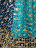 Enticing Blue Sequins Embroidered Engagement Wear Lehenga Choli - Zeel Clothing