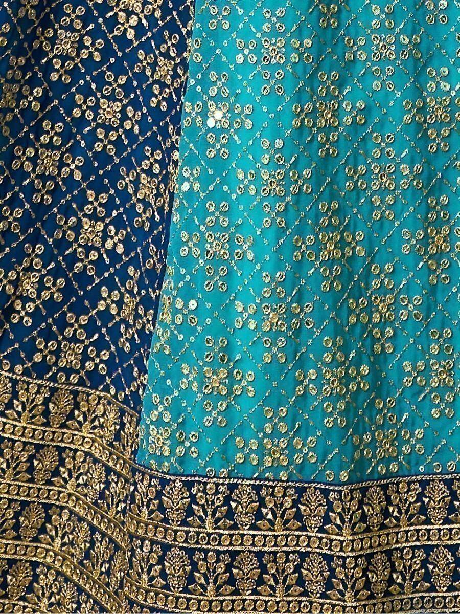 Enticing Blue Sequins Embroidered Engagement Wear Lehenga Choli - Zeel Clothing