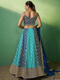 Enticing Blue Sequins Embroidered Engagement Wear Lehenga Choli - Zeel Clothing