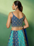 Enticing Blue Sequins Embroidered Engagement Wear Lehenga Choli - Zeel Clothing