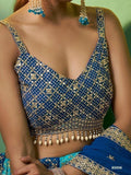 Enticing Blue Sequins Embroidered Engagement Wear Lehenga Choli - Zeel Clothing