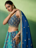 Enticing Blue Sequins Embroidered Engagement Wear Lehenga Choli - Zeel Clothing