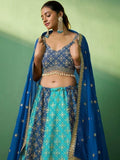 Enticing Blue Sequins Embroidered Engagement Wear Lehenga Choli - Zeel Clothing