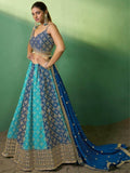 Enticing Blue Sequins Embroidered Engagement Wear Lehenga Choli - Zeel Clothing