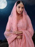 Enticing Pink Sequins Net Wedding Wear Lehenga Choli With Dupatta - Zeel Clothing