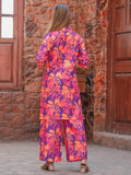 Enticing Purple Digital Printed Cotton Top Palazzo Co-Ord Set - Zeel Clothing