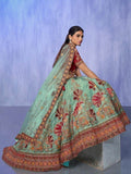 Enticing Turquoise Embroidered Velvet Lehenga Choli With Dupatta - Zeel Clothing
