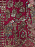 Esthetic Pink Heavy Embroidered Silk Bridal Lehenga Choli With Double Dupatta