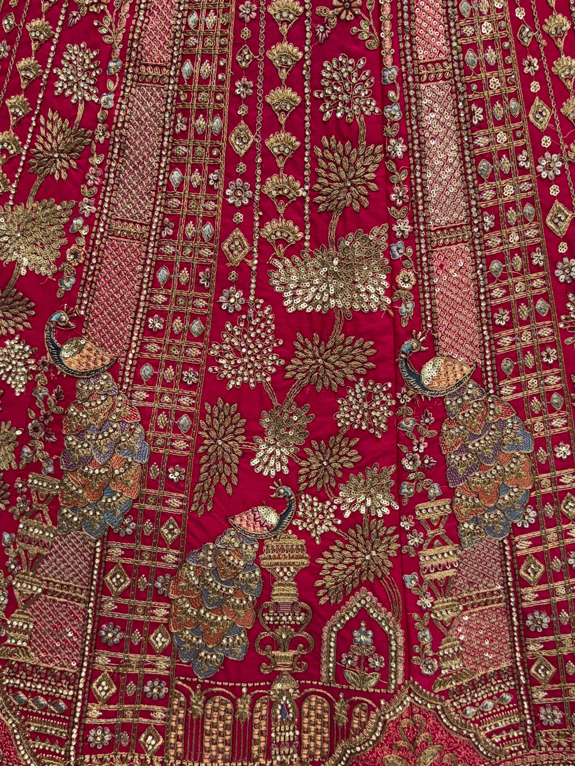 Esthetic Pink Heavy Embroidered Silk Bridal Lehenga Choli With Double Dupatta