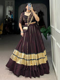 Excellent Brown Bandhej Printed Georgette Navratri Wear Lehenga Choli With Dupatta - Zeel Clothing