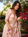 Excellent Light Pink Thread Work Silk Engagement Wear Lehenga Choli - Zeel Clothing