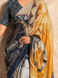 Excellent Multi-Color Digital Printed Satin Party Wear Saree - Zeel Clothing