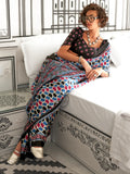 Excellent Multi-Color Digital Printed Satin Traditional Saree With Blouse - Zeel Clothing