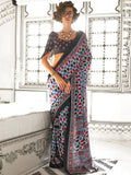 Excellent Multi-Color Digital Printed Satin Traditional Saree With Blouse - Zeel Clothing