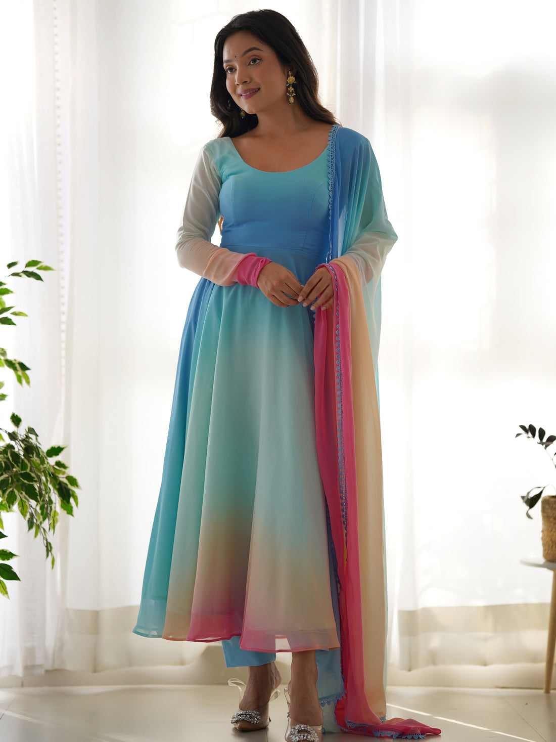Excellent Multi-Color Georgette Event Wear Readymade Anarkali Suit