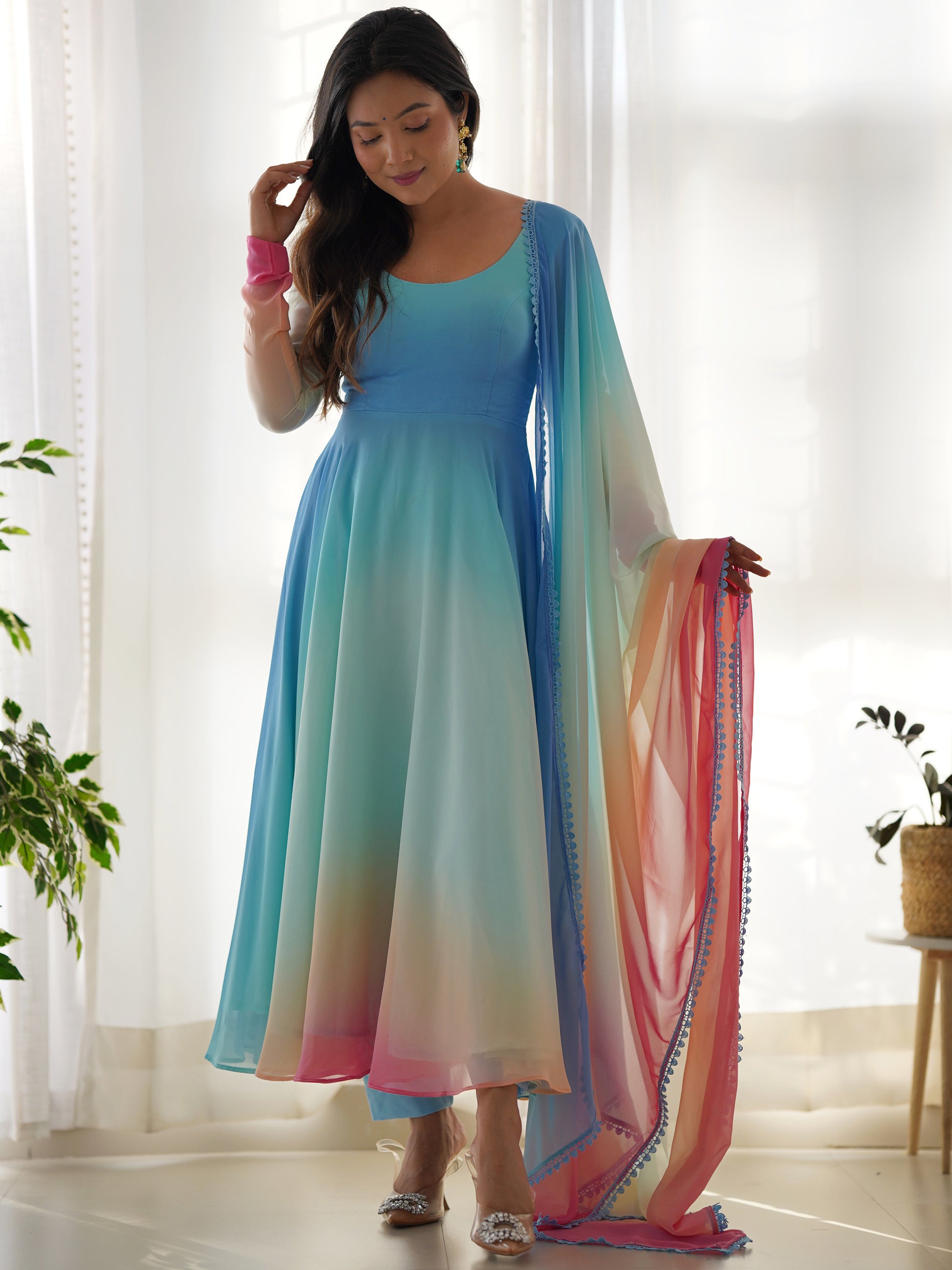 Excellent Multi-Color Georgette Event Wear Readymade Anarkali Suit