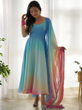 Excellent Multi-Color Georgette Event Wear Readymade Anarkali Suit - Zeel Clothing