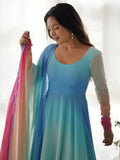 Excellent Multi-Color Georgette Event Wear Readymade Anarkali Suit - Zeel Clothing