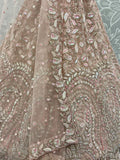 Excellent Peach Zircon Work Net Wedding Wear Lehenga Choli With Dupatta - Zeel Clothing