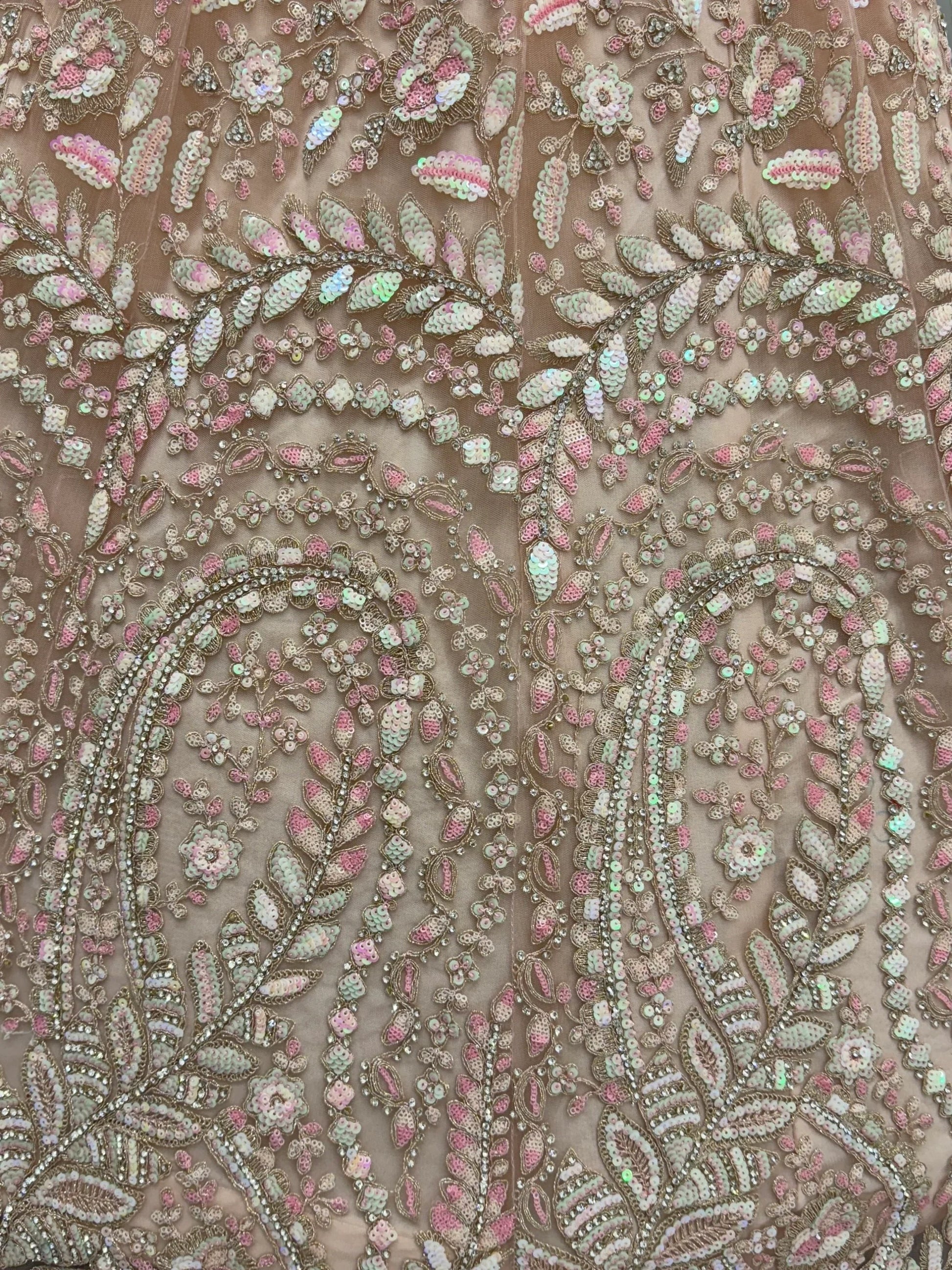 Excellent Peach Zircon Work Net Wedding Wear Lehenga Choli With Dupatta - Zeel Clothing