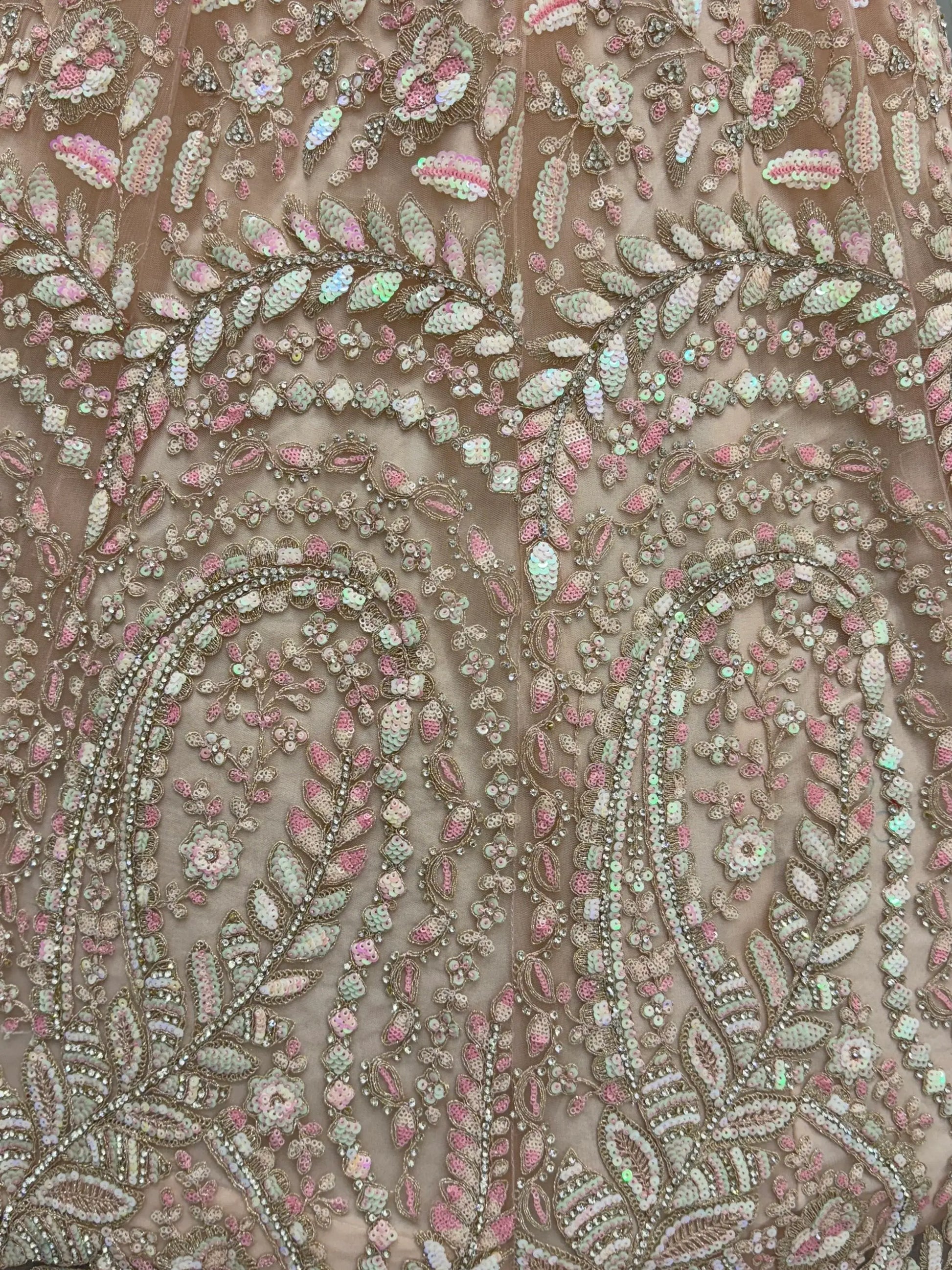 Excellent Peach Zircon Work Net Wedding Wear Lehenga Choli With Dupatta - Zeel Clothing