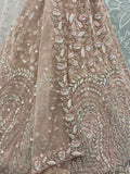 Excellent Peach Zircon Work Net Wedding Wear Lehenga Choli With Dupatta - Zeel Clothing