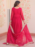 Excellent Pink Sequins Georgette Function Wear Gown With Dupatta - Zeel Clothing