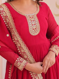 Excellent Pink Sequins Georgette Function Wear Gown With Dupatta - Zeel Clothing