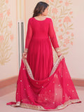 Excellent Pink Sequins Georgette Function Wear Gown With Dupatta - Zeel Clothing