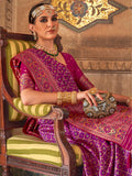 Excellent Purple Weaving Silk Events Wear Saree With Blouse - Zeel Clothing