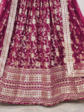 Excellent Rani Pink Zari Work Jacquard Wedding Wear Lehenga Choli - Zeel Clothing