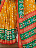 Excellent Yellow Printed Silk Haldi Wear Saree With Blouse - Zeel Clothing
