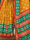 Excellent Yellow Printed Silk Haldi Wear Saree With Blouse - Zeel Clothing