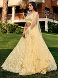 Excellent Yellow Sequins Net Haldi Wear Lehenga Choli With Dupatta - Zeel Clothing