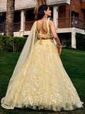 Excellent Yellow Sequins Net Haldi Wear Lehenga Choli With Dupatta - Zeel Clothing