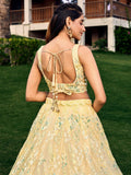 Excellent Yellow Sequins Net Haldi Wear Lehenga Choli With Dupatta - Zeel Clothing