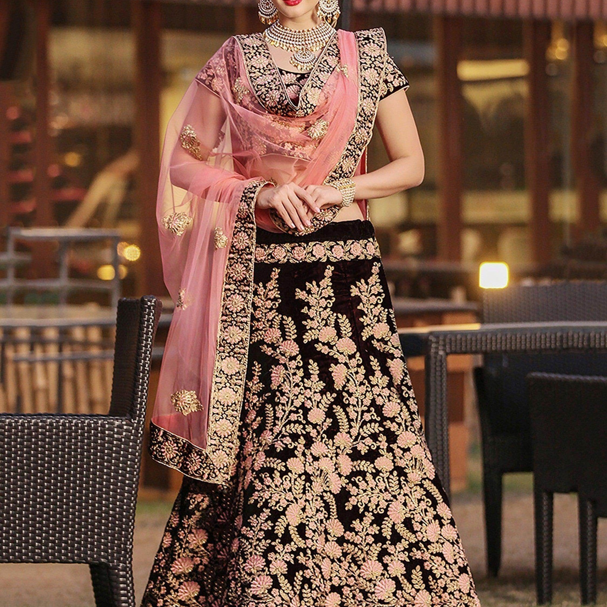 Exceptional Maroon Colored Wedding Wear Embroidered Lehenga Choli - Zeel Clothing