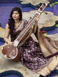 Exclusive Purple Floral Weaving Banarasi Silk Festive Saree With Blouse - Zeel Clothing