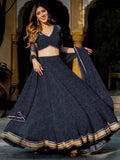Exquisite Black Laheriya Print Georgette Designer Lehenga Choli - Zeel Clothing