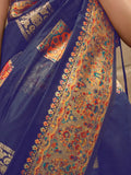 Exquisite Blue Zari Weaving Silk Wedding Wear Saree With Blouse - Zeel Clothing