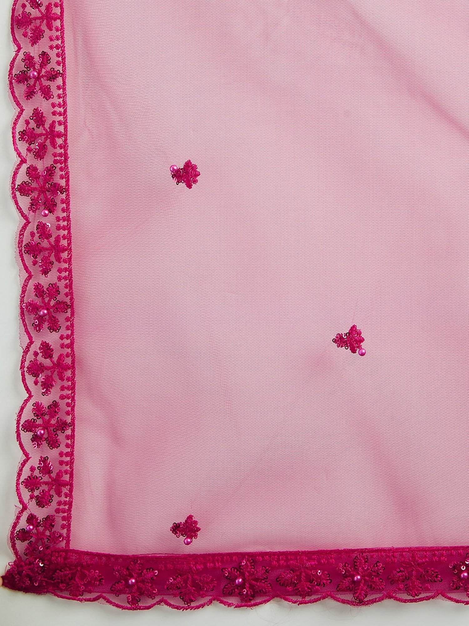 Exquisite Pink Sequins Net Sangeet Wear Lehenga Choli With Dupatta - Zeel Clothing