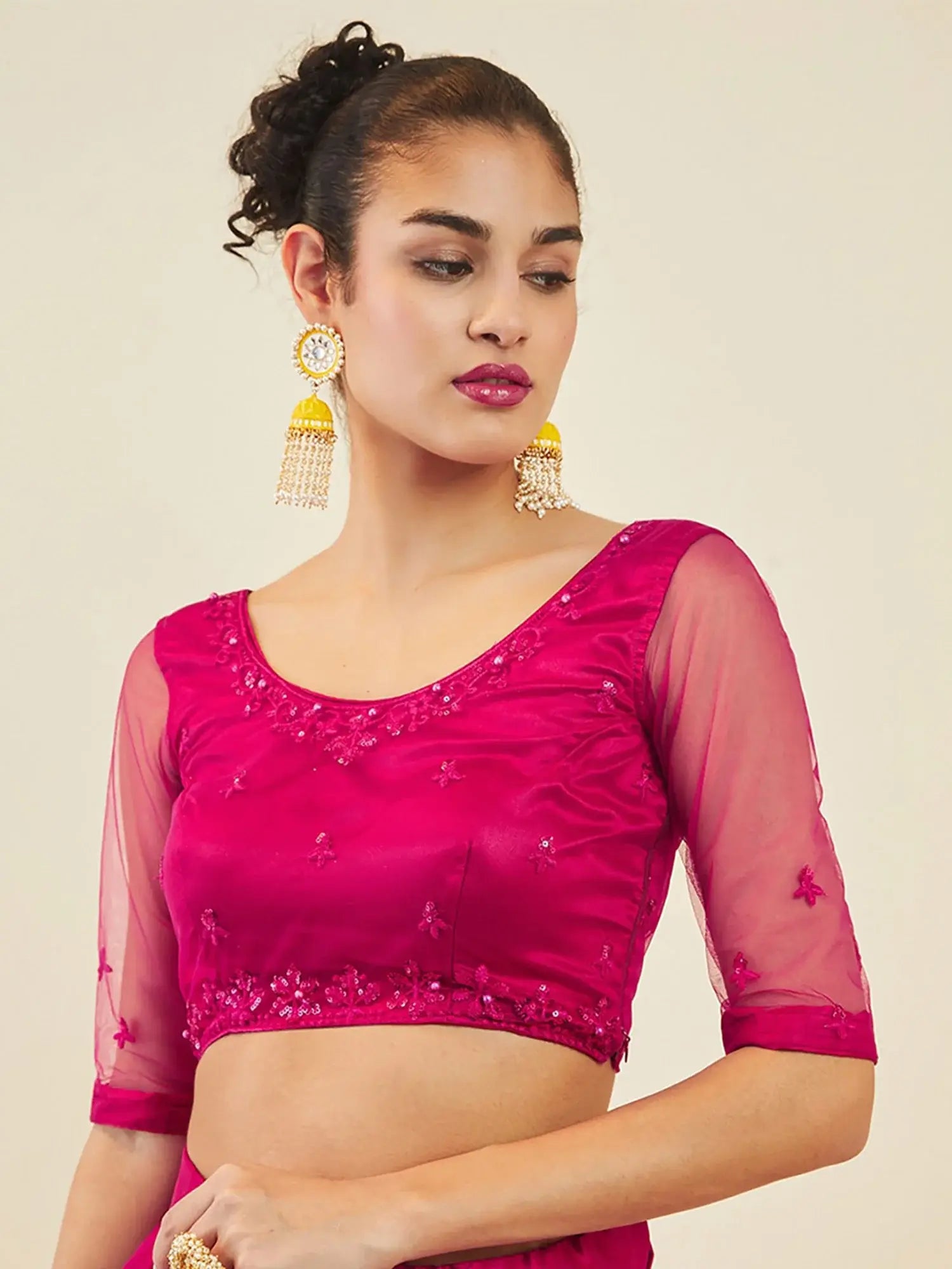 Exquisite Pink Sequins Net Sangeet Wear Lehenga Choli With Dupatta - Zeel Clothing
