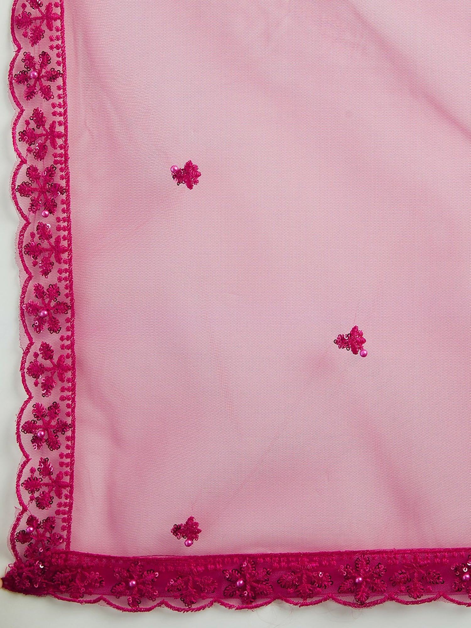 Exquisite Pink Sequins Net Sangeet Wear Lehenga Choli With Dupatta - Zeel Clothing