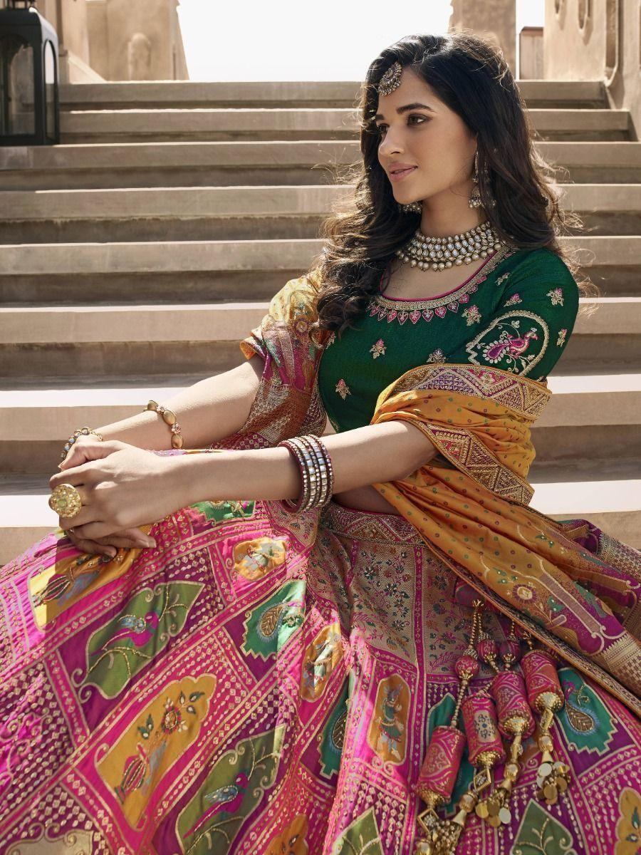 Exquisite Purple Embroidered Banarasi Silk Wedding Lehenga Choli - Zeel Clothing