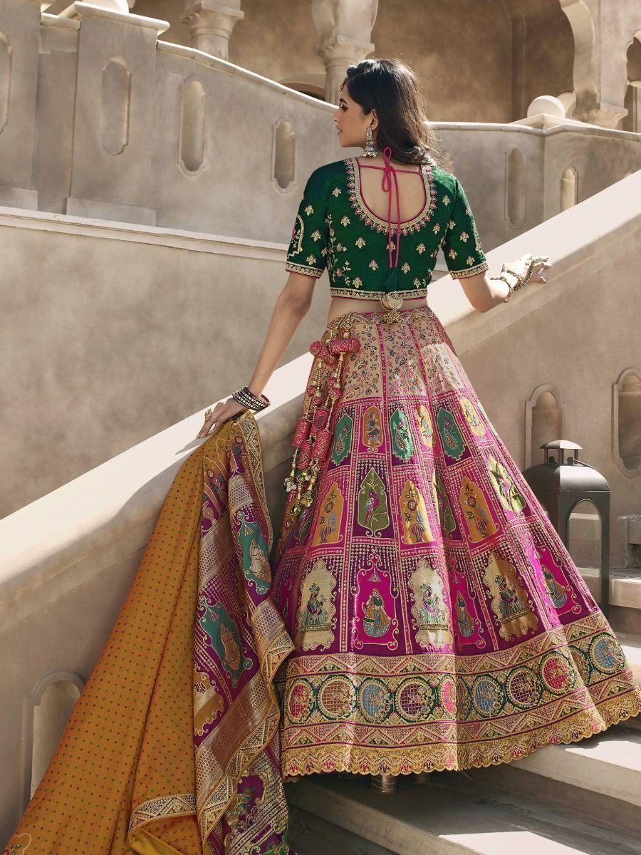 Exquisite Purple Embroidered Banarasi Silk Wedding Lehenga Choli - Zeel Clothing