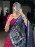 Exquisite Rani Pink Bandhej Print Tussar Silk Lehenga Choli With Dupatta - Zeel Clothing