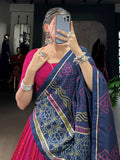 Exquisite Rani Pink Bandhej Print Tussar Silk Lehenga Choli With Dupatta - Zeel Clothing